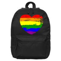 Pride Month Heart Distressed 16 in Basic Backpack