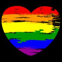 Pride Month Heart Distressed 16 in Basic Backpack