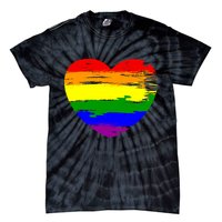 Pride Month Heart Distressed Tie-Dye T-Shirt