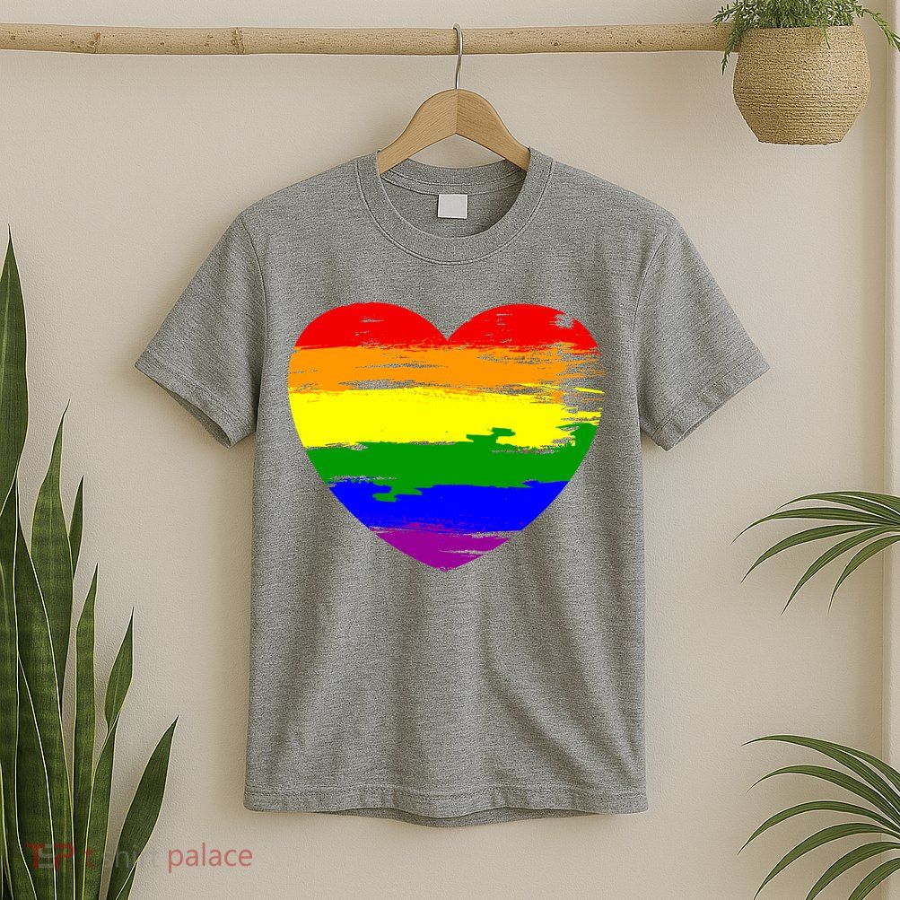 Pride Month Heart Distressed T-Shirt