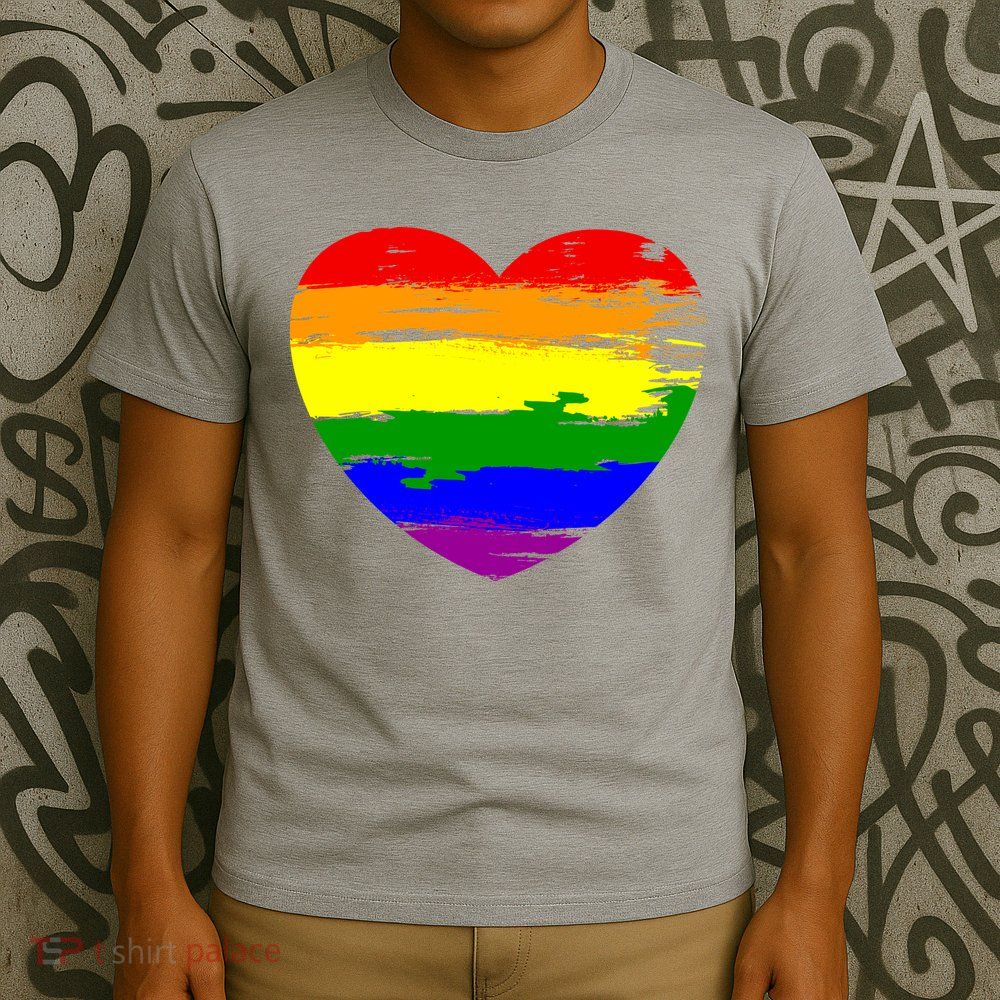Pride Month Heart Distressed T-Shirt