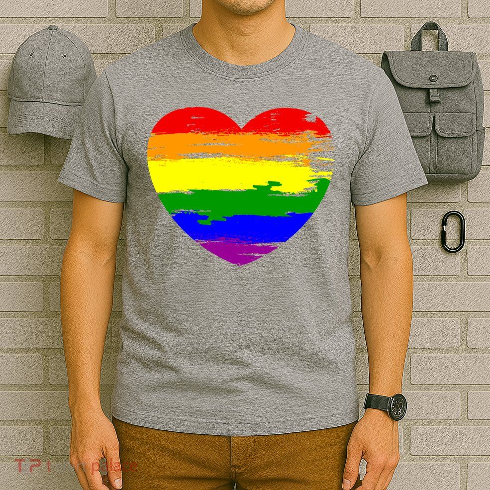 Pride Month Heart Distressed T-Shirt