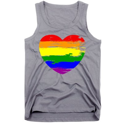 Pride Month Heart Distressed Tank Top