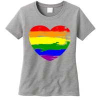 Pride Month Heart Distressed Womens T-Shirt