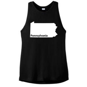 Pennsylvania Map Home State Pride Gift Cute Gift Ladies PosiCharge Tri-Blend Wicking Tank