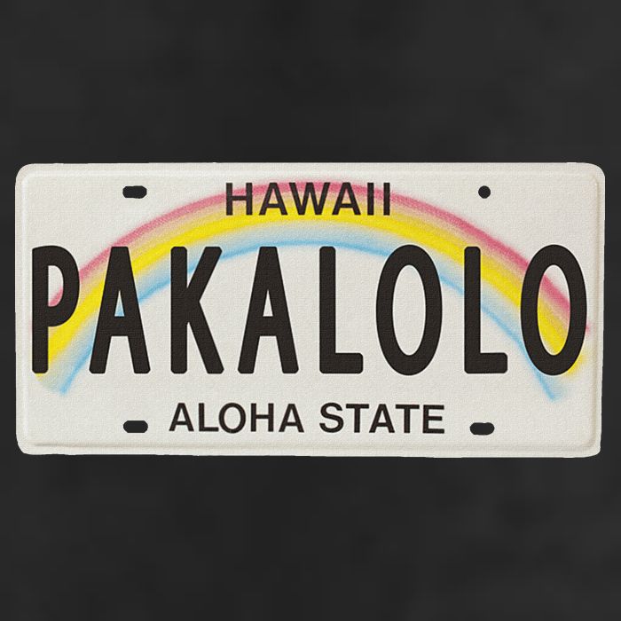 Pakalolo (Marijuana) Hawaii License Plate 7 Panel Mesh Trucker Snapback Hat