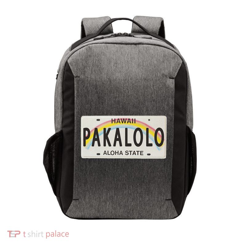 Pakalolo (Marijuana) Hawaii License Plate Vector Backpack