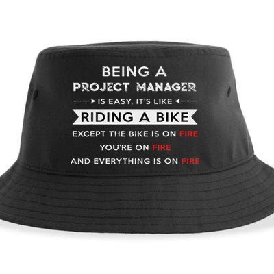 Project Manager Is Easy Funny Humor Sustainable Bucket Hat