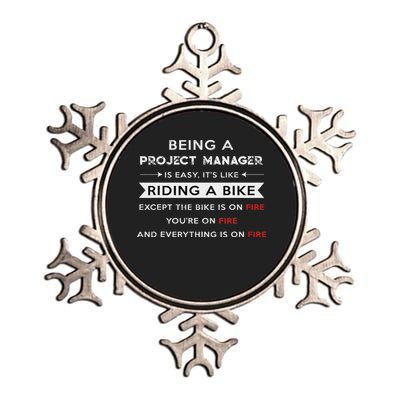 Project Manager Is Easy Funny Humor Metallic Star Ornament