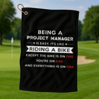 Project Manager Is Easy Funny Humor Golf Towel