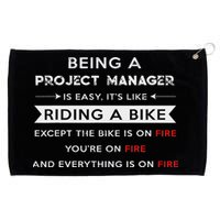 Project Manager Is Easy Funny Humor Grommeted Golf Towel