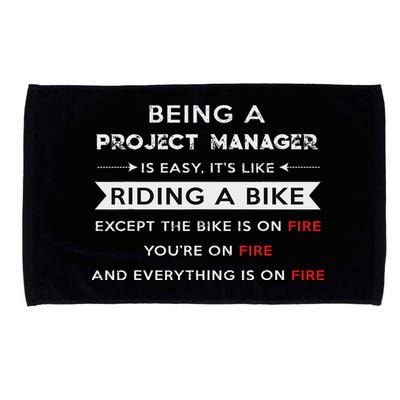 Project Manager Is Easy Funny Humor Microfiber Hand Towel