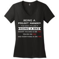 Project Manager Is Easy Funny Humor Women's V-Neck T-Shirt