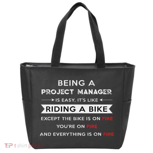 Project Manager Is Easy Funny Humor Zip Tote Bag