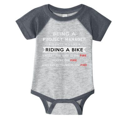 Project Manager Is Easy Funny Humor Infant Baby Jersey Bodysuit