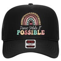 Paras Make It Possible Teacher Paraprofessional High Crown Mesh Back Trucker Hat