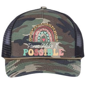 Paras Make It Possible Teacher Paraprofessional Retro Rope Trucker Hat Cap