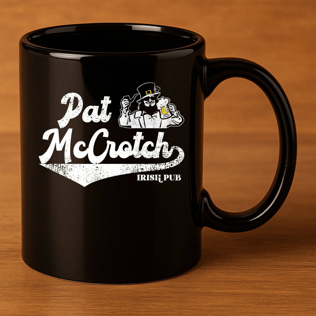 Pat McCrotch Irish Pub Leprechaun Funny St Patricks Day 11oz C Handle Ceramic Mug