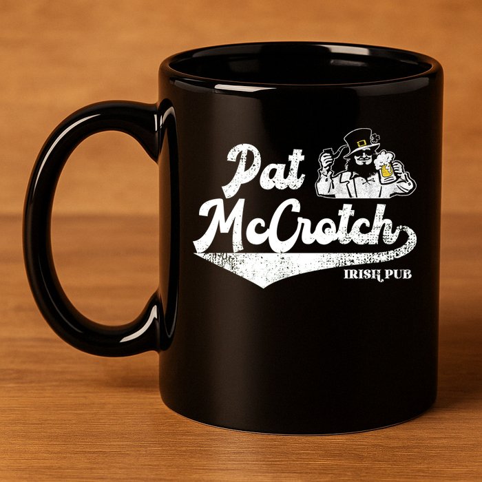 Pat McCrotch Irish Pub Leprechaun Funny St Patricks Day 11oz C Handle Ceramic Mug