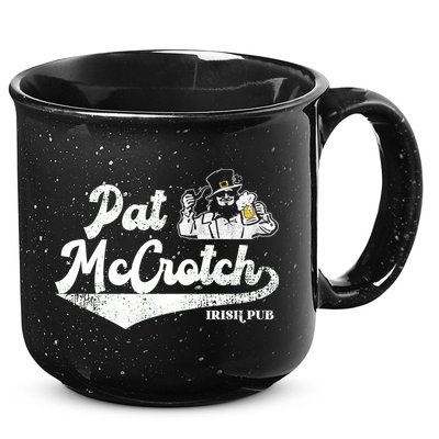 Pat McCrotch Irish Pub Leprechaun Funny St Patricks Day 15oz Campfire Ceramic Mug
