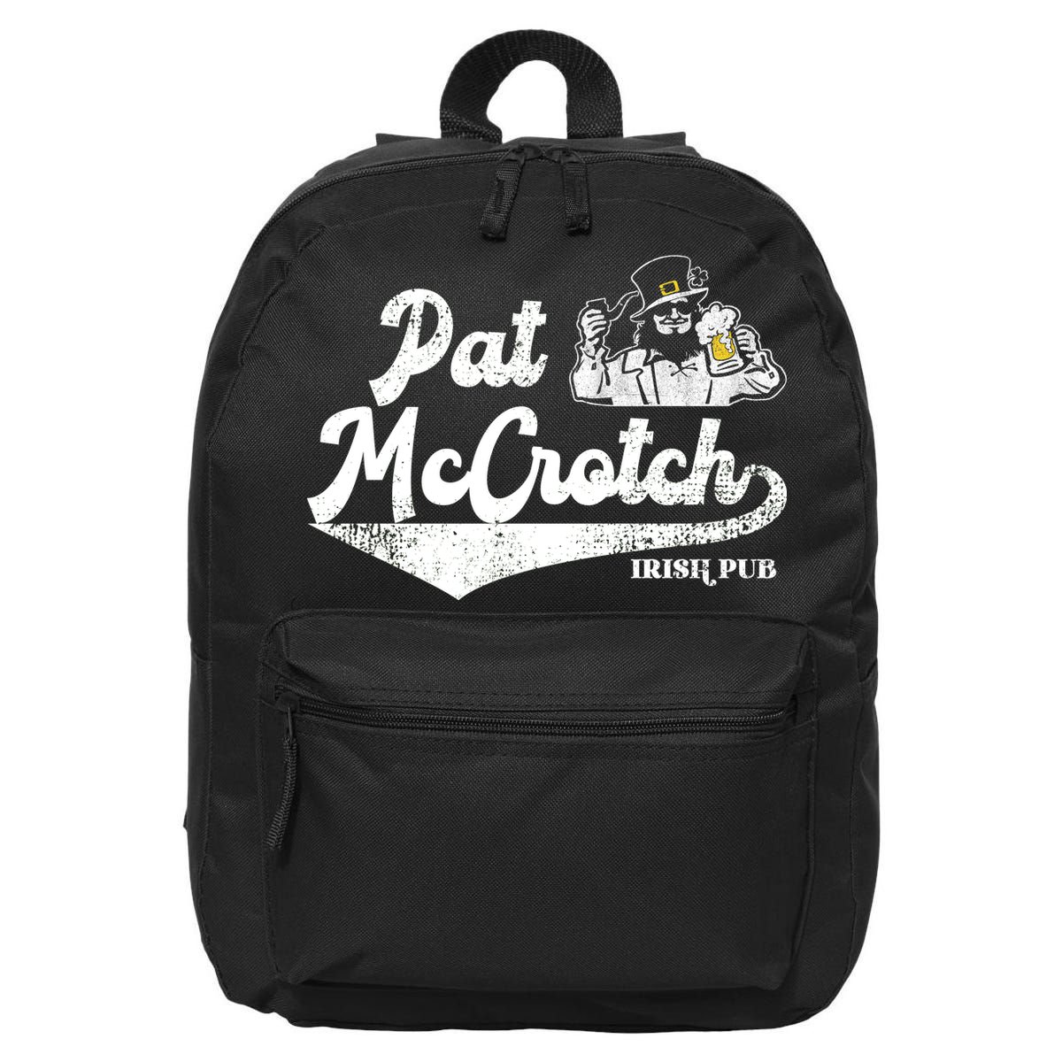 Pat McCrotch Irish Pub Leprechaun Funny St Patricks Day 16 in Basic Backpack