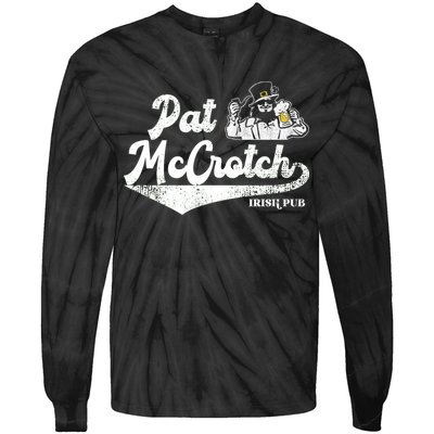 Pat McCrotch Irish Pub Leprechaun Funny St Patricks Day Tie-Dye Long Sleeve Shirt