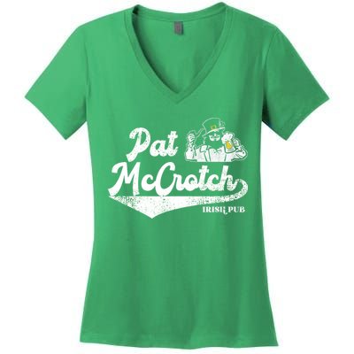 Pat McCrotch Irish Pub Leprechaun Funny St Patricks Day Women's V-Neck T-Shirt