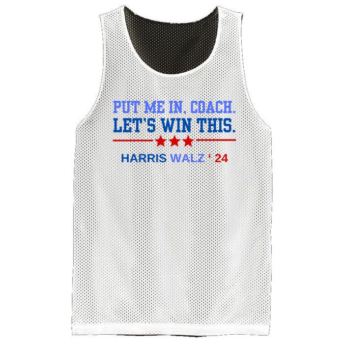 Put Me In Coach Lets Win This Tim Wa Lz Kamala Harris 2024 Mesh Reversible Basketball Jersey Tank