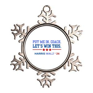 Put Me In Coach Lets Win This Tim Wa Lz Kamala Harris 2024 Metallic Star Ornament