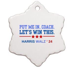 Put Me In Coach Lets Win This Tim Wa Lz Kamala Harris 2024 Ceramic Star Ornament