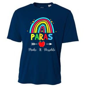 Paras Make It Possible Paraprofessional Funny Para Teacher Cooling Performance Crew T-Shirt