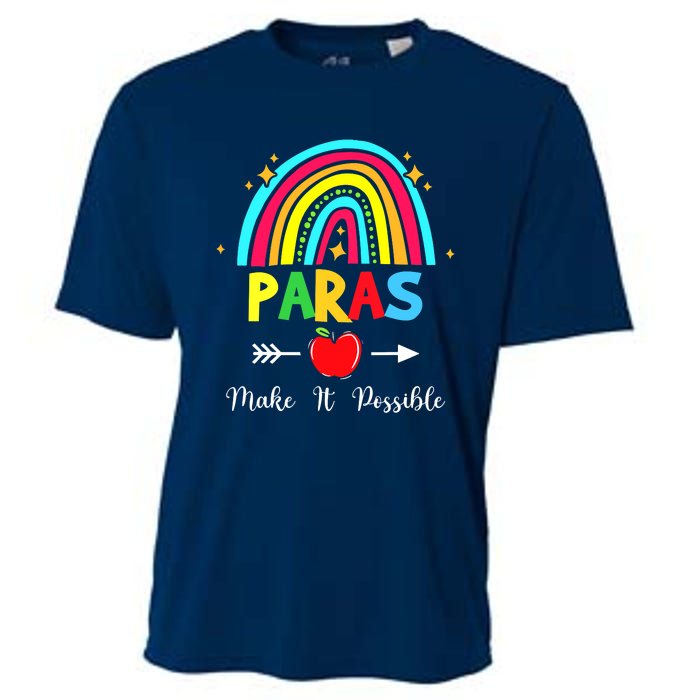 Paras Make It Possible Paraprofessional Funny Para Teacher Cooling Performance Crew T-Shirt