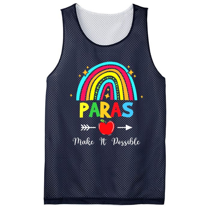 Paras Make It Possible Paraprofessional Funny Para Teacher Mesh Reversible Basketball Jersey Tank