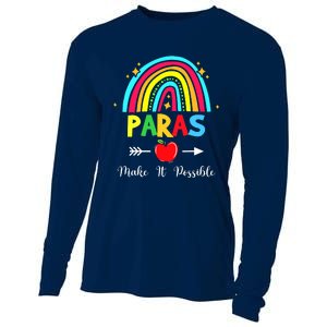 Paras Make It Possible Paraprofessional Funny Para Teacher Cooling Performance Long Sleeve Crew