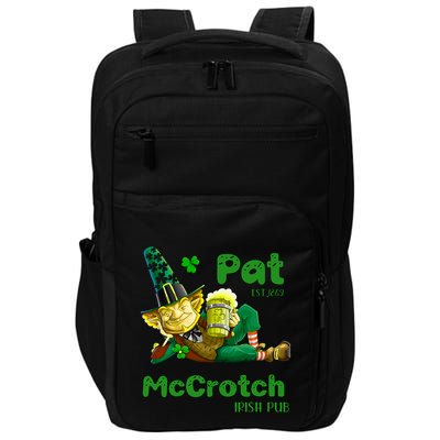 Pats Mccrotch Irish Pub Leprechaun Funny St Patricks Day Impact Tech Backpack