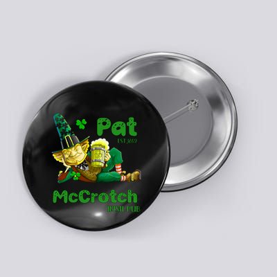 Pats Mccrotch Irish Pub Leprechaun Funny St Patricks Day Button