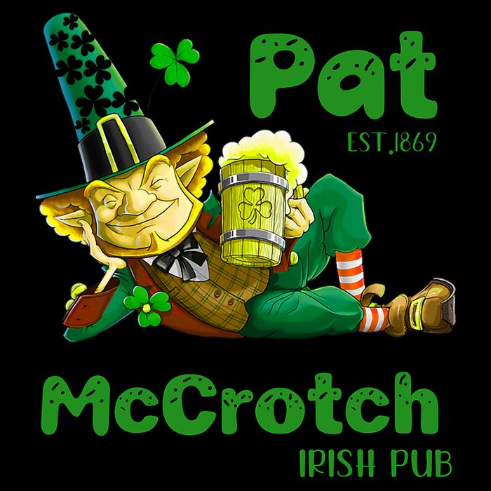 Pats Mccrotch Irish Pub Leprechaun Funny St Patricks Day 16 in Basic Backpack
