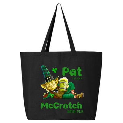 Pats Mccrotch Irish Pub Leprechaun Funny St Patricks Day 25L Jumbo Tote