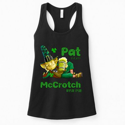 Pats Mccrotch Irish Pub Leprechaun Funny St Patricks Day Womens Tank Top