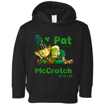Pats Mccrotch Irish Pub Leprechaun Funny St Patricks Day Toddler Hoodie