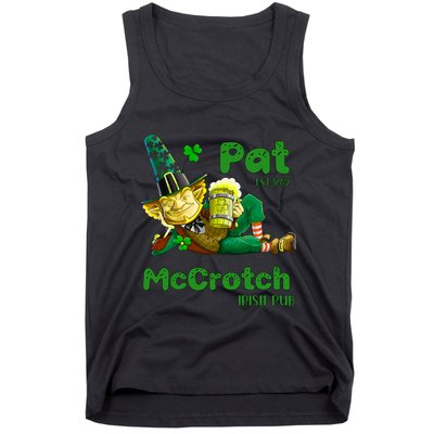 Pats Mccrotch Irish Pub Leprechaun Funny St Patricks Day Tank Top