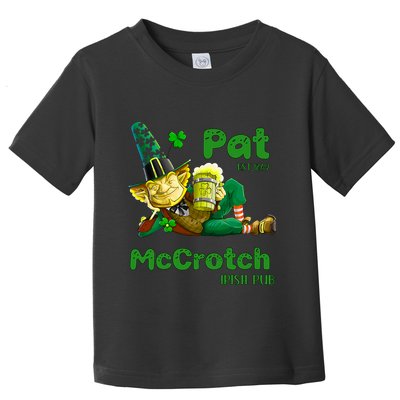 Pats Mccrotch Irish Pub Leprechaun Funny St Patricks Day Toddler T-Shirt