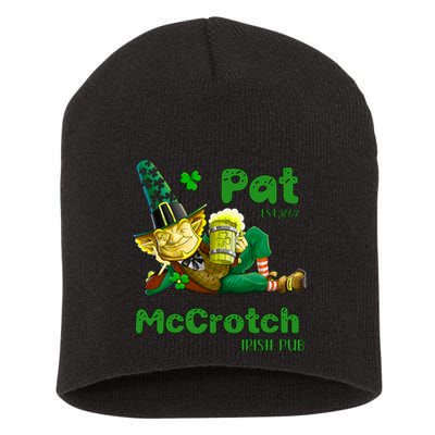 Pats Mccrotch Irish Pub Leprechaun Funny St Patricks Day Short Acrylic Beanie