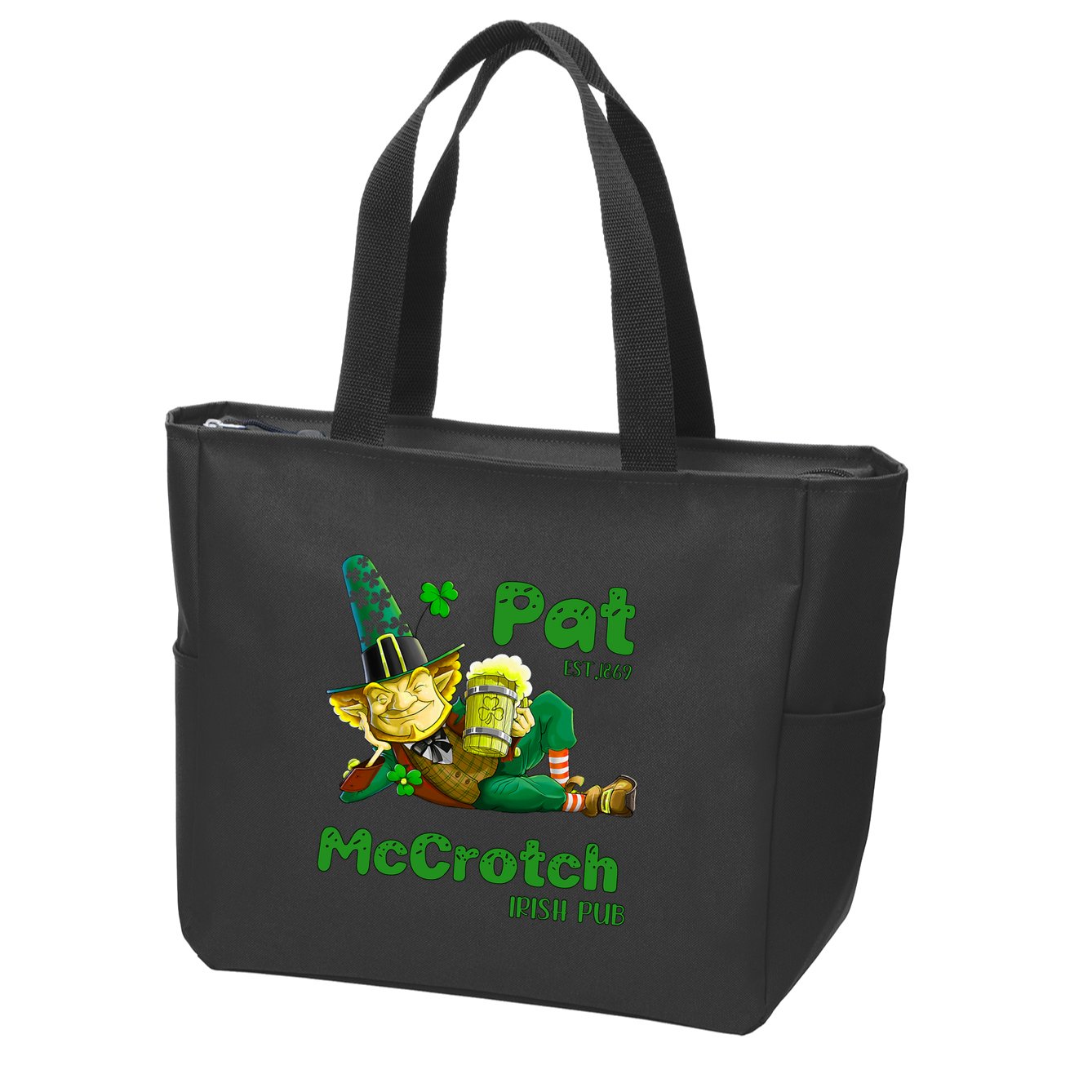 Pats Mccrotch Irish Pub Leprechaun Funny St Patricks Day Zip Tote Bag