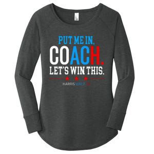 Put Me In Coach Let’S Win This Kamala Harris Walz Waltz 2024 Women's Perfect Tri Tunic Long Sleeve Shirt