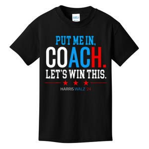 Put Me In Coach Let’S Win This Kamala Harris Walz Waltz 2024 Kids T-Shirt