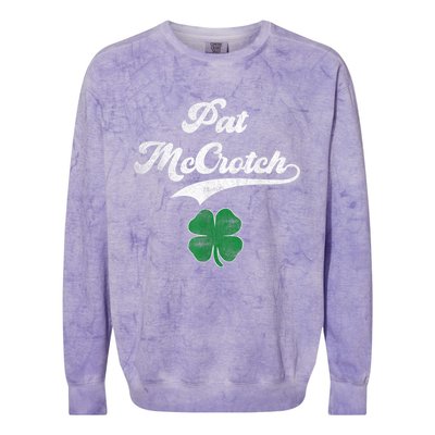 PAT McCROTCH Irish Pub Shamrock Funny St Patrick's Day Colorblast Crewneck Sweatshirt