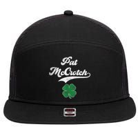 PAT McCROTCH Irish Pub Shamrock Funny St Patrick's Day 7 Panel Mesh Trucker Snapback Hat