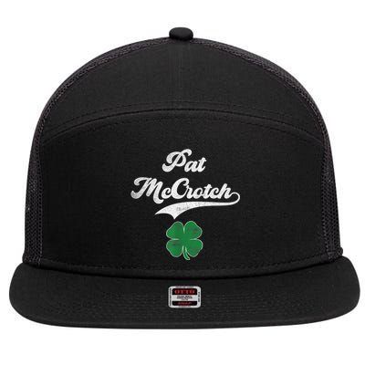 PAT McCROTCH Irish Pub Shamrock Funny St Patrick's Day 7 Panel Mesh Trucker Snapback Hat