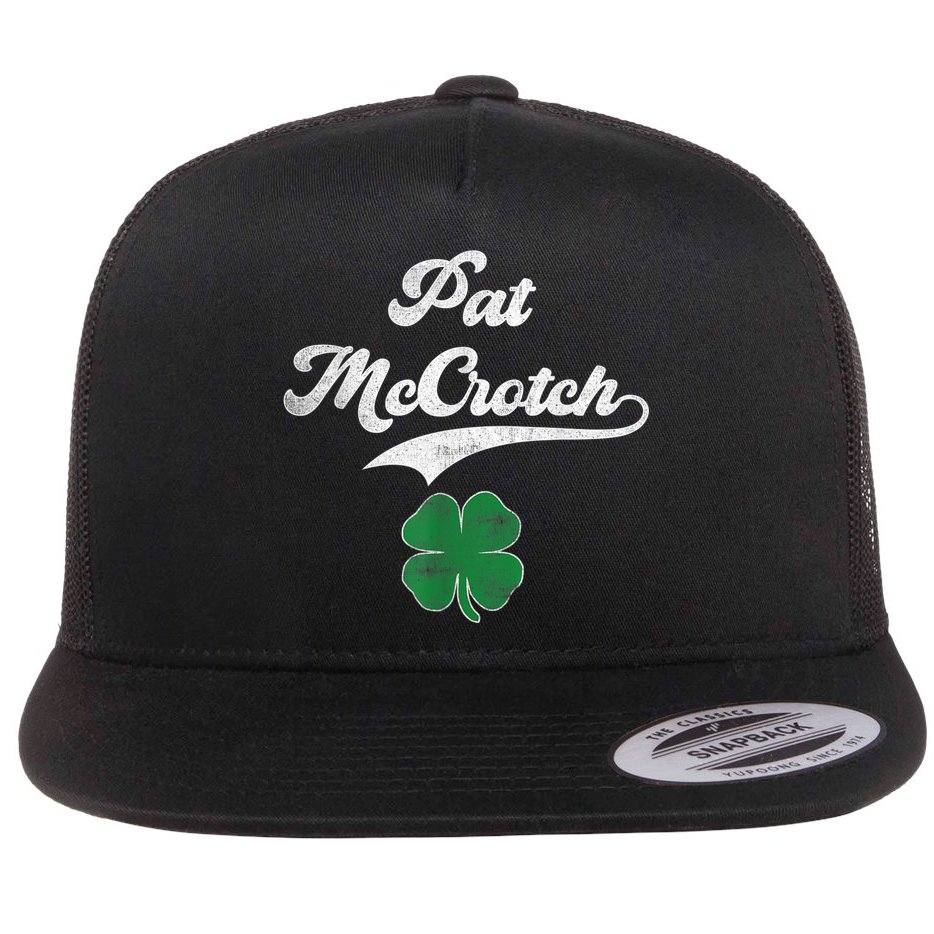 PAT McCROTCH Irish Pub Shamrock Funny St Patrick's Day Flat Bill Trucker Hat